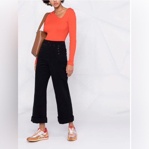 Tory Burch 100% Cotton Sailor Pants. - Picture 1 of 4